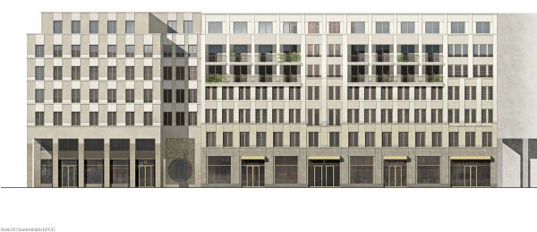 Los 1, ein 3. Preis: von Ey Henkel Architektur (Berlin), jessenvollenweider architektur (Basel), PHR Planung und Stadtentwicklung (Berlin), Ansicht Grunerstra�e