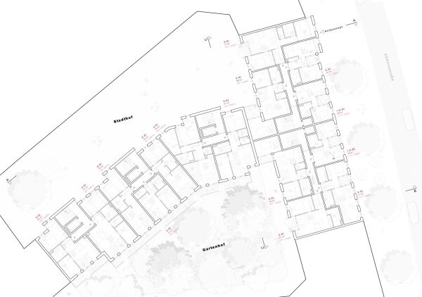 Los 2, ein 1. Preis: blrm Architekt*innen (Hamburg), Grundriss Regelgeschoss Wohnen