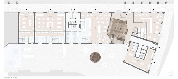 Los 1, ein 3. Preis: von Ey Henkel Architektur (Berlin), jessenvollenweider architektur (Basel), PHR Planung und Stadtentwicklung (Berlin), Grundriss Erdgeschoss