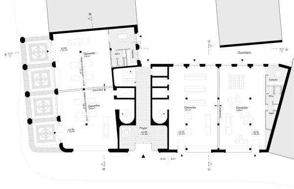 Los 3, ein 3. Preis: Schmitt von Holst Architekten Partnerschaft (Berlin), vangeisten.marfels architekten (Potsdam), Grundriss Erdgeschoss