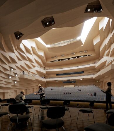 4. Preis: wulf architekten (Stuttgart), Planstatt Senner (berlingen), Buro Happold (Berlin), theapro (Mnchen), Mayr Ludescher Partner (Stuttgart) - Visualisierung Opernbhne