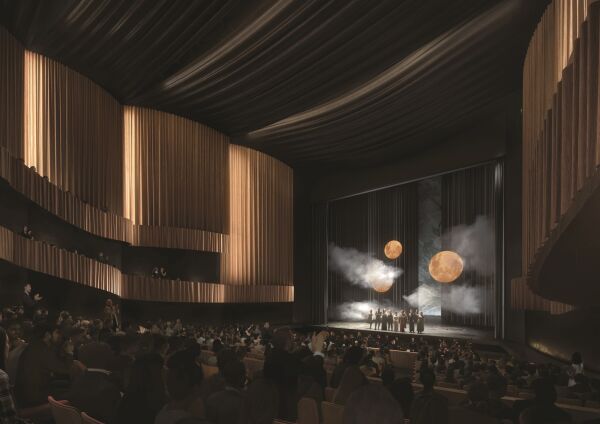 3. Preis: ksg architekten (Kln), Studio Gang (Chicago), Schaar Landschaftsarchitekten (Mnchen), OLIN (Philadelphia), Buro Happold (Berlin), Arup (Berlin) - Visualisierung Opernbhne