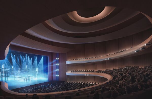 2. Preis: HPP Architekten (Kln/Dsseldorf), Rehwaldt Landschaftsarchitekten (Dresden), PKi (Stuttgart), Mller & Bleher Darmstadt (Darmstadt), Pirlet & Partner (Kln) - Visualisierung Opernbhne