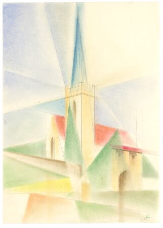 Franz Ehrlich, Kirche Schaala / Thr. 1965; Schenkung Prof. Dr. Hannelore Baumann, Berlin, 2021