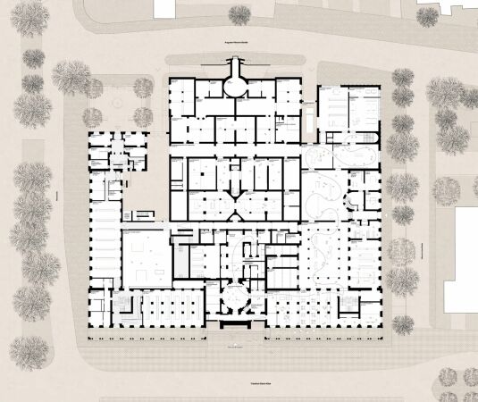 3. Preis: Degelo Architekten, Grundriss Tiefparterre
