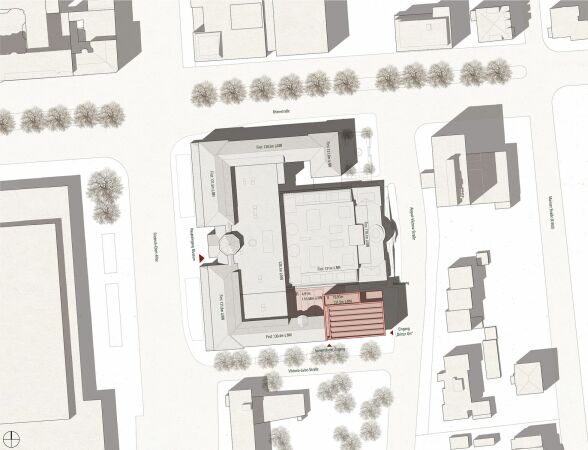 Eine Anerkennung: gmp  Architekten von Gerkan, Marg und Partner mit Faerber Architekten, Lageplan