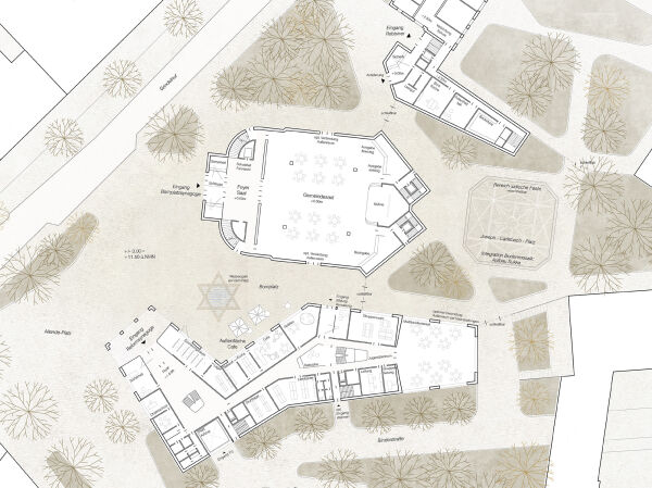 4. Preis: Architekturbro Bhm (Kln) mit JSWD Architekten und RMP Stephan Lenzen Landschaftsarchitekt:innen (beide Berlin), Grundriss Erdgeschoss