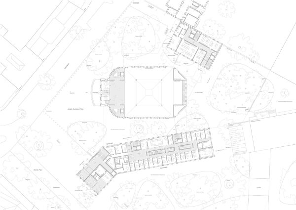 1. Preis: Schulz und Schulz (Leipzig) mit Haberland Architekten und POLA Landschaftsarchitekten (beide Berlin), Grundriss Erdgeschoss