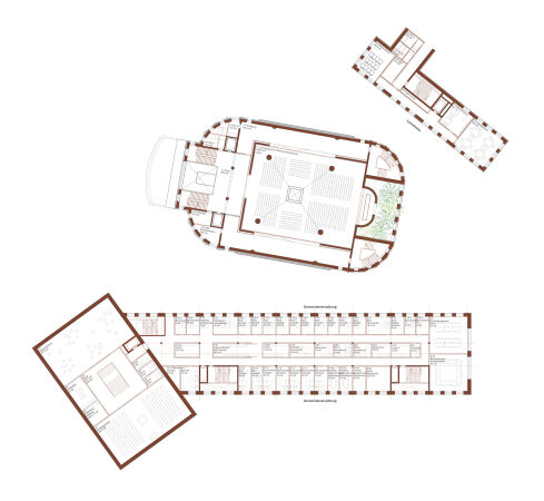 3. Preis: Atelier Kempe Thill (Rotterdam) mit Thrner Kaczmarek (Dsseldorf) und hochC Landschaftsarchitektur (Berlin), Grundriss 1. Obergeschoss