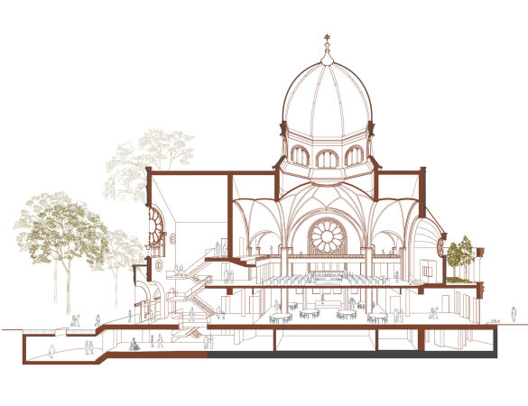 3. Preis: Atelier Kempe Thill (Rotterdam) mit Thrner Kaczmarek (Dsseldorf) und hochC Landschaftsarchitektur (Berlin), Schnitt