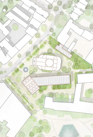 3. Preis: Atelier Kempe Thill (Rotterdam) mit Thrner Kaczmarek (Dsseldorf) und hochC Landschaftsarchitektur (Berlin), Lageplan