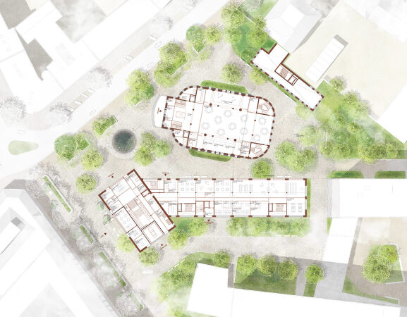 3. Preis: Atelier Kempe Thill (Rotterdam) mit Thrner Kaczmarek (Dsseldorf) und hochC Landschaftsarchitektur (Berlin), Grundriss Erdgeschoss