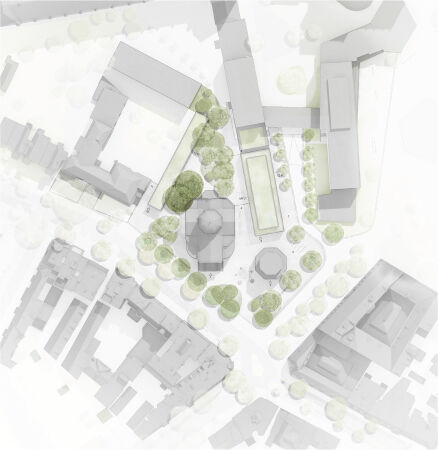 2. Preis: Barozzi Veiga (Barcelona) mit Kollektiv B (Leipzig) und Grieger Harzer Dvorak (Berlin), Lageplan