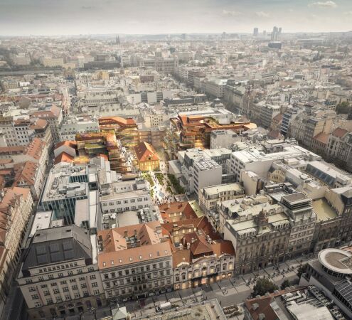 Nachverdichtung von Heatherwick Studio in der Prager Altstadt