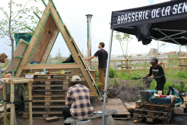 Wellnesskabine f�r Brauerei: Aufbau