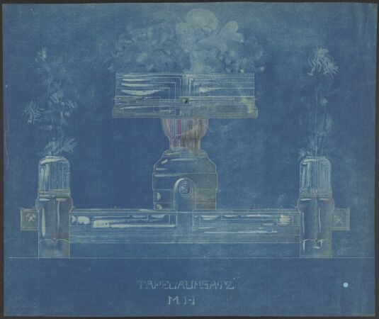 J.M.L. Lauweriks, Blaupause f�r das Design eines silbernen Tischschmucks, 1910�1916.