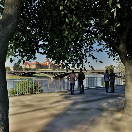 Siegerentwurf des studentischen Wettbewerbs Carolabr�cke