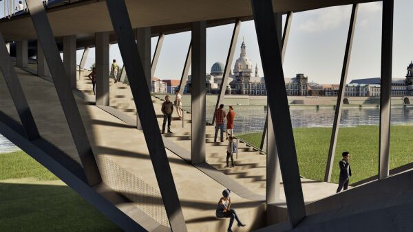 Siegerentwurf des studentischen Wettbewerbs Carolabr�cke