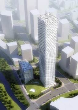 Baubeginn fr Wolkenkratzer in Tianjin, China