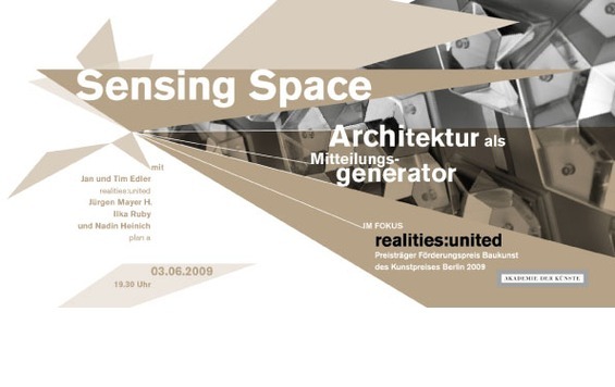 Sensing Space, Vortrag an der AdK