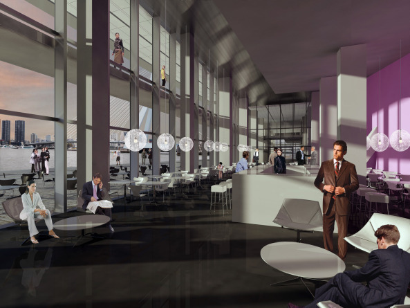 OMA, de Rotterdam, Hochhaus, Erasmusbr�cke, Aldo Rossi, Kop van Zuid