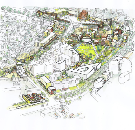 Scenograpic Urbanism, Bolles+Wilson, Masterplan fr Stadtzentrum in Kora, Albanien