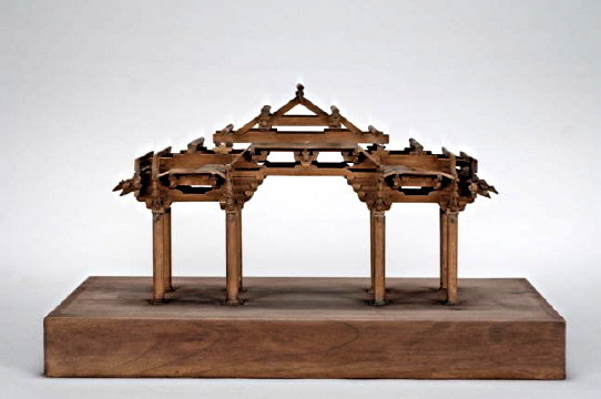 Modell der Konstruktion (Ausschnitt): stliche Haupthalle (Dong Dadian) des Buddhaglanz-Tempels (Fougang Si), Wutai, Provinz Shanxi (Tang-Dynastie, 857)