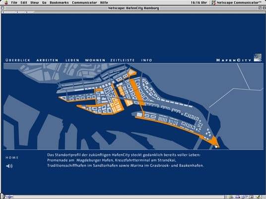 Hamburger Groprojekt HafenCity mit eigenem Internetauftritt
