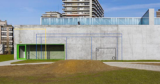 Sporthalle, Schaarbeek, Belgien, dmvA Architekten