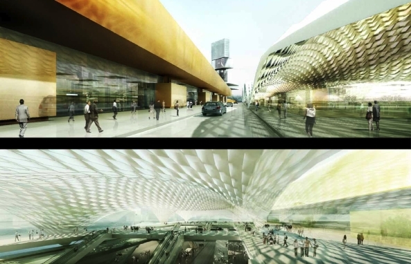 Wettbewerb fr den Neuen Messepark Luxemburg/ Bahnhof Luxemburg-Kirchberg entschieden, SteinmetzDeMeyer architectes urbanistes, Pohl Architekten, Knippers Helbig Advanced Engineering, Ingenieurbro Hausladen, Architecture et Environnement, Massimiliano Fuksas Architecture, Simon & Christiansen Engineering, Felgen Engineering, Moreno Architecture, OAB_Office of Architecture, Carlos Ferrater, InCA ingnieurs, PGI Engineering