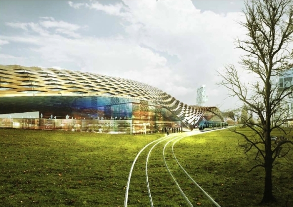 Wettbewerb fr den Neuen Messepark Luxemburg/ Bahnhof Luxemburg-Kirchberg entschieden, SteinmetzDeMeyer architectes urbanistes, Pohl Architekten, Knippers Helbig Advanced Engineering, Ingenieurbro Hausladen, Architecture et Environnement, Massimiliano Fuksas Architecture, Simon & Christiansen Engineering, Felgen Engineering, Moreno Architecture, OAB_Office of Architecture, Carlos Ferrater, InCA ingnieurs, PGI Engineering